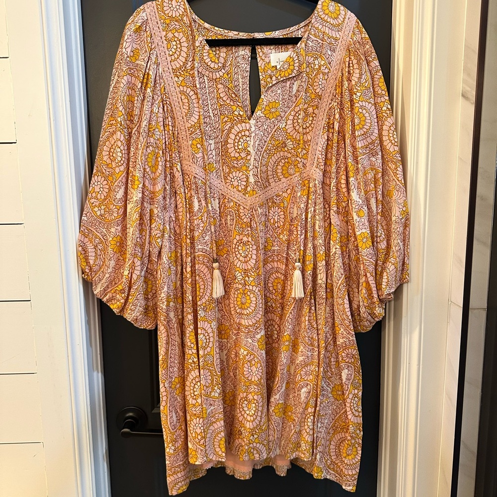 Anthropologie Paisley Tunic - Yellow and Pink